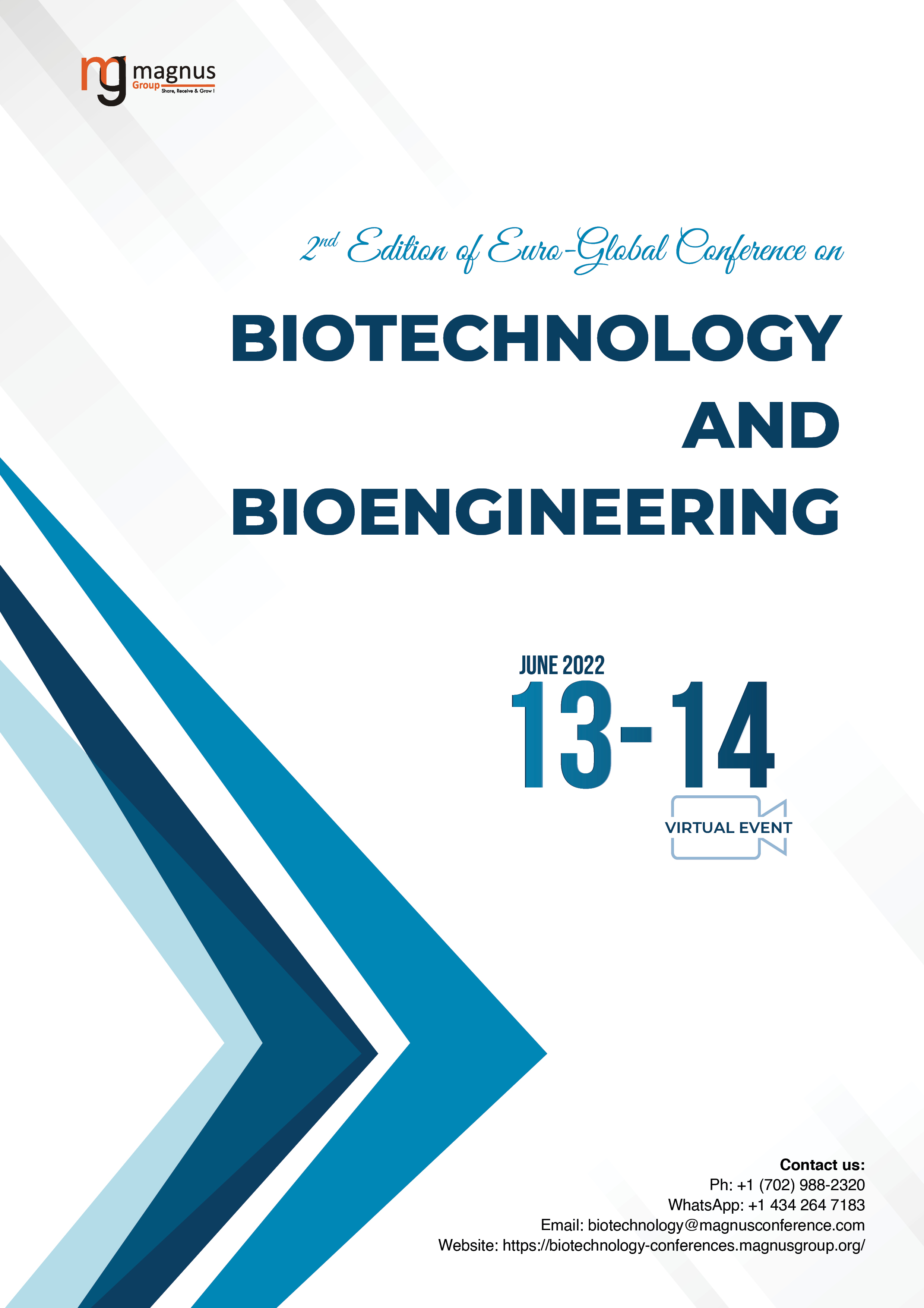 2nd Edition of Euro-Global Conference on Biotechnology and Bioengineering | Online Event Book